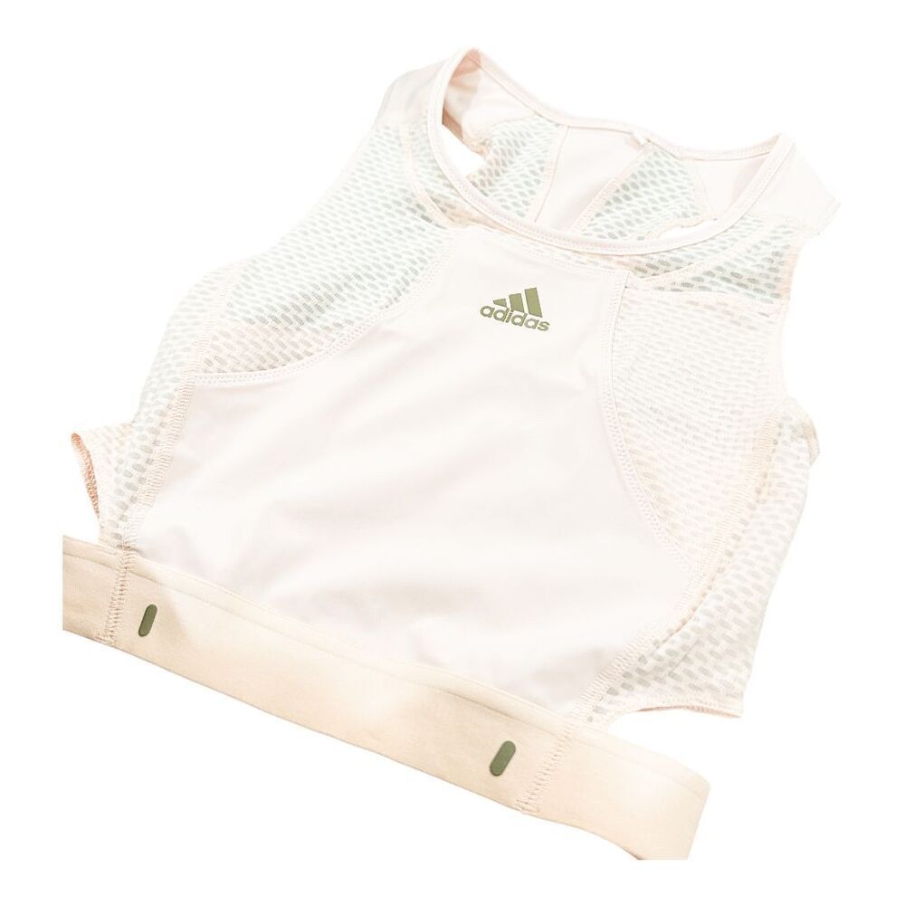 NWOT adidas Womens HEAT.RDY Cropped Running Tank Haze Coral-Size XS - Picture 5 of 7